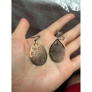 Women's Brown Filigree Teardrop Earrings